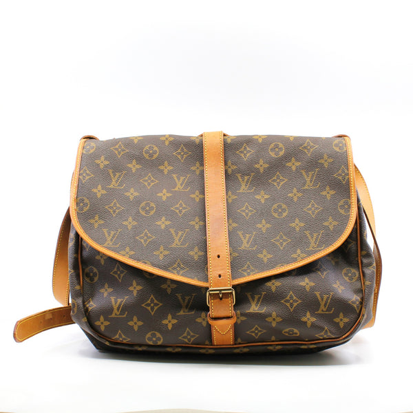 Louis Vuitton Vintage Saumur Cloth Crossbody Bag Monogram Canvas GHW