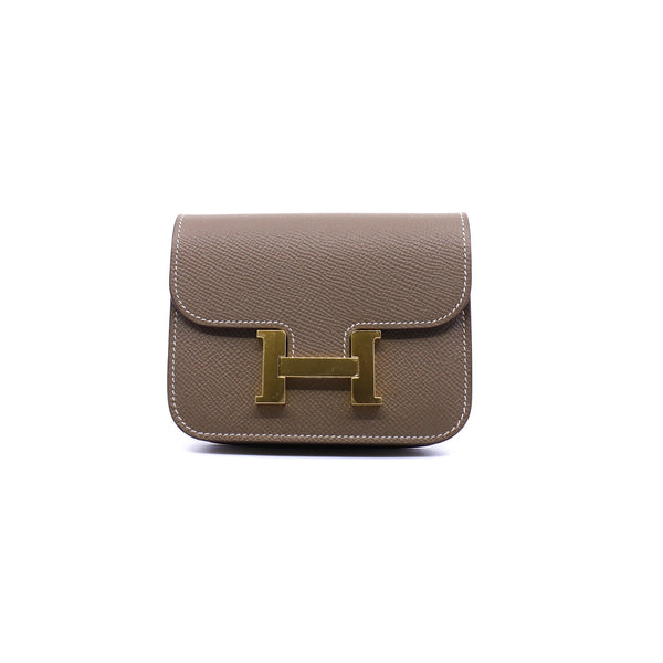 constance slim epsom etoupe ghw u stamp - L'UXE LINK