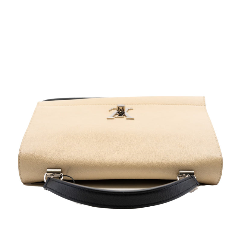 lockme gm in leather black/white phw - L'UXE LINK
