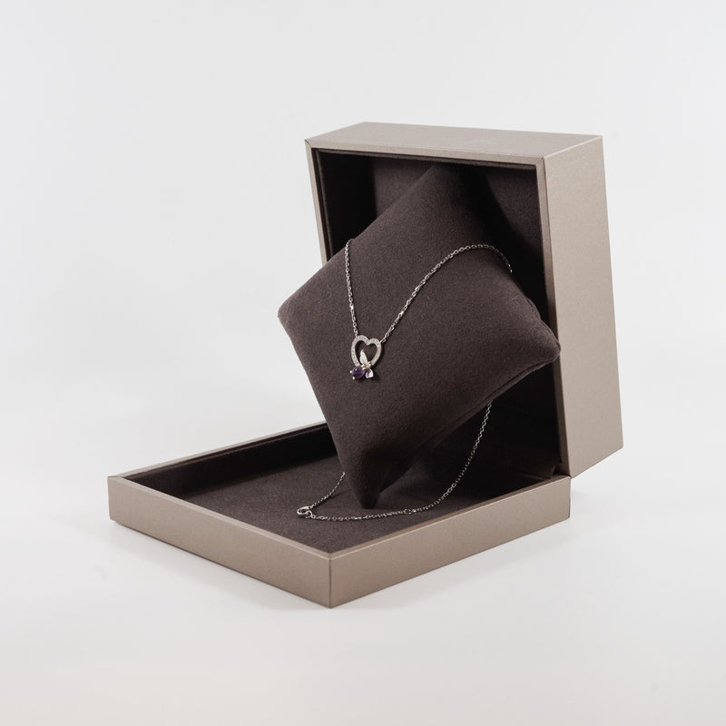 18k wg diamond with purple bee necklace - L'UXE LINK