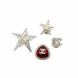 four hair pin clip crystal stars cclogo red crystal with cc RRP 1720