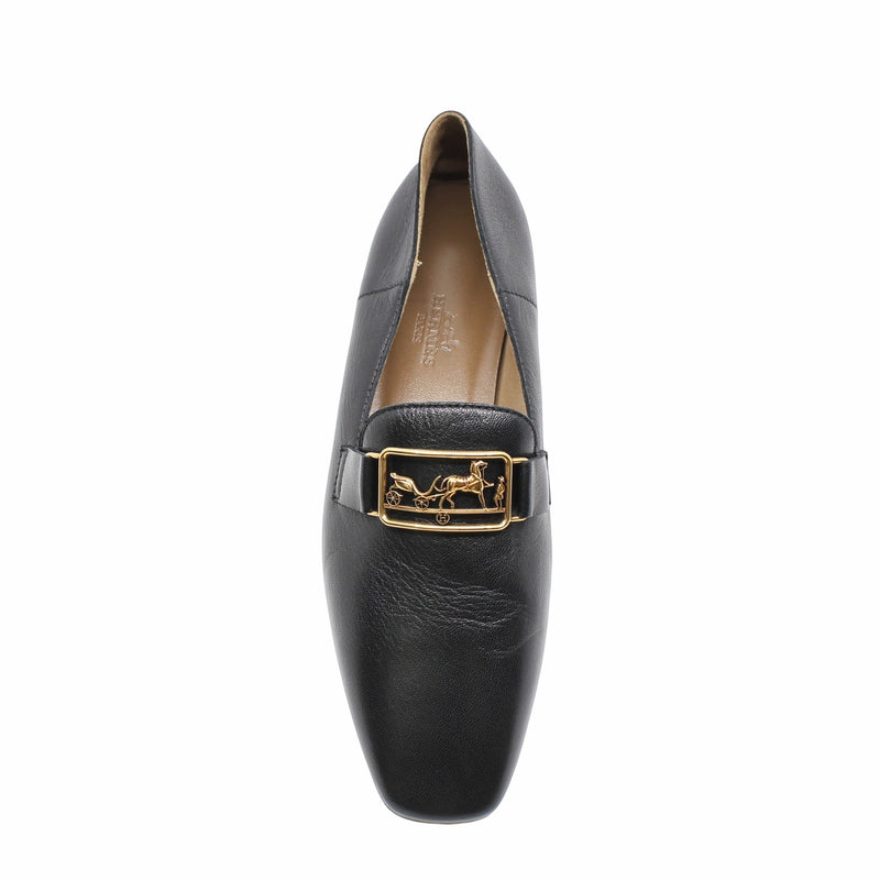 mocassine time black gold buckle #35