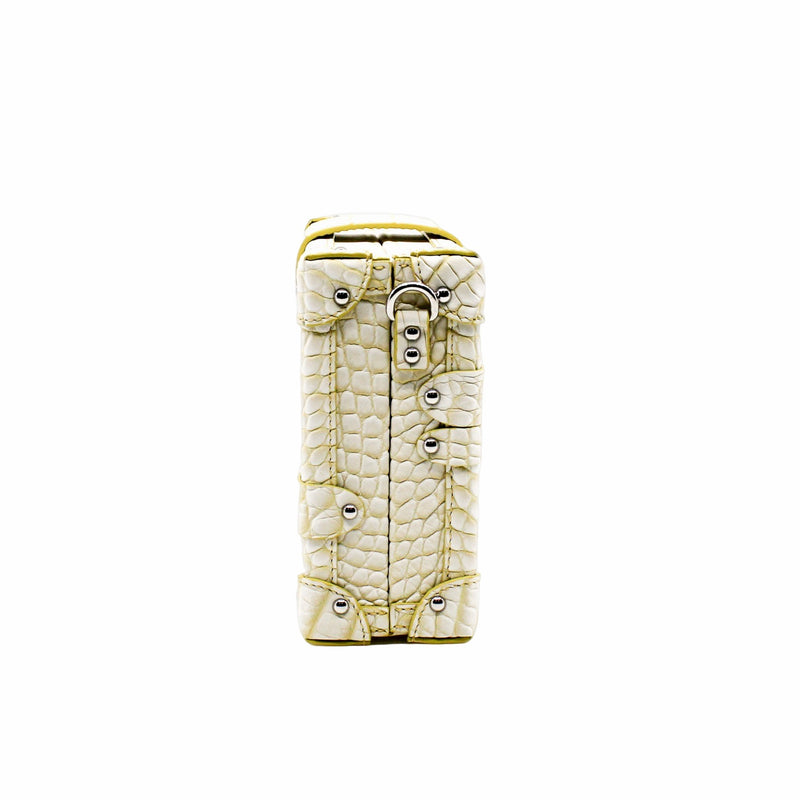 PETITE MALLE CROCODILE mint yellow phw
