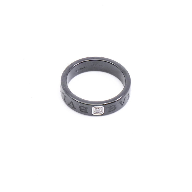 bvlgari ring with on diamond in ceramic black#57 EP1M7E