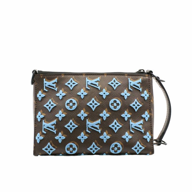 Monogram Tuffetage Triangle Messenger Turquoise rrp3950 - L'UXE LINK