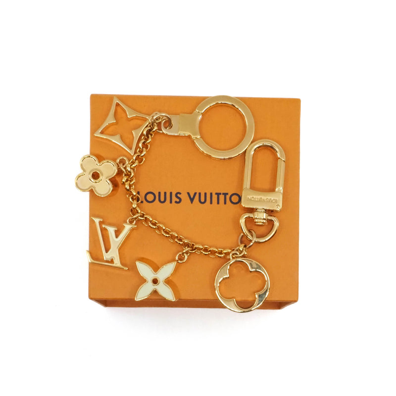 Fleur de Monogram Bag Charm Chain in ghw