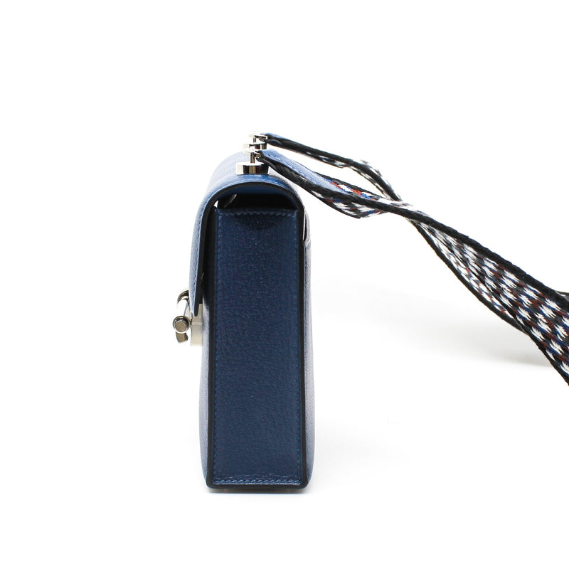 verrou mini goat phw in deep blue mix rouge vif color strap Y stamp - L'UXE LINK