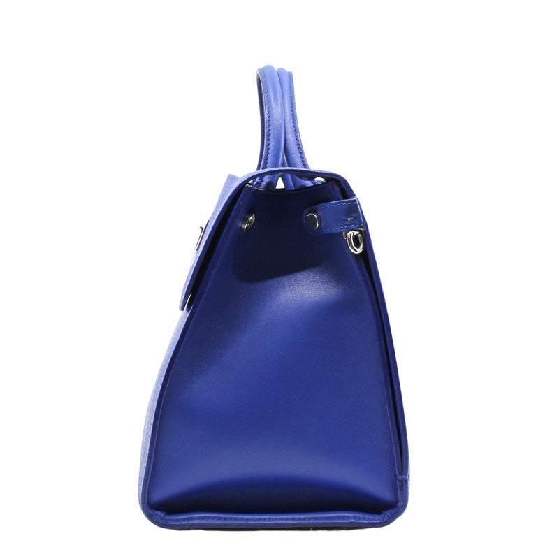 Diorever Handbag Medium Leather  Blue PHW
