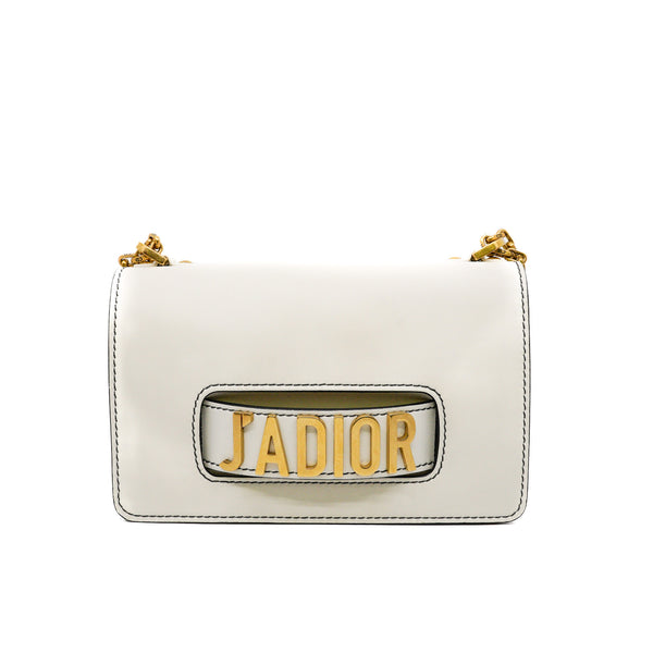 j'a shoulder bag in leather white ghw 2017 - L'UXE LINK