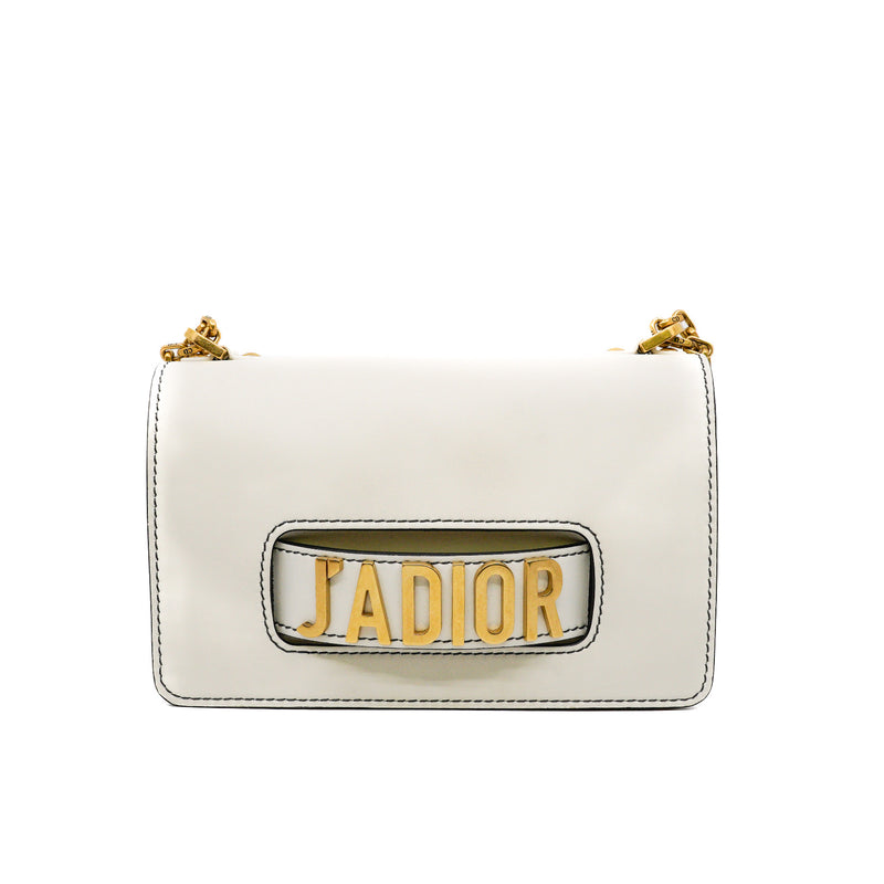 j'a shoulder bag in leather white ghw 2017 - L'UXE LINK