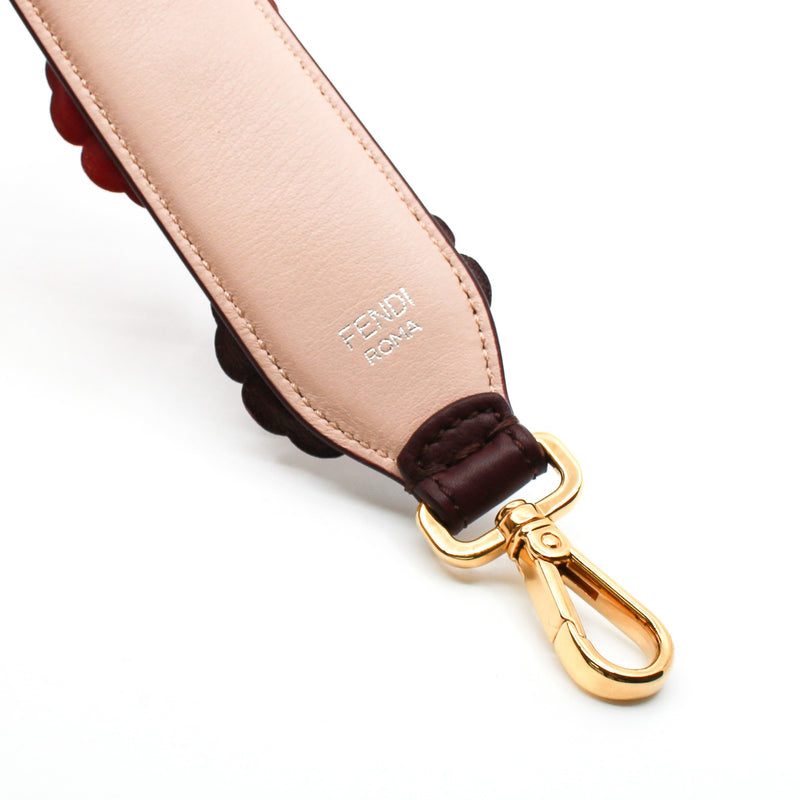 flower stud strap in leather winered ghw - L'UXE LINK