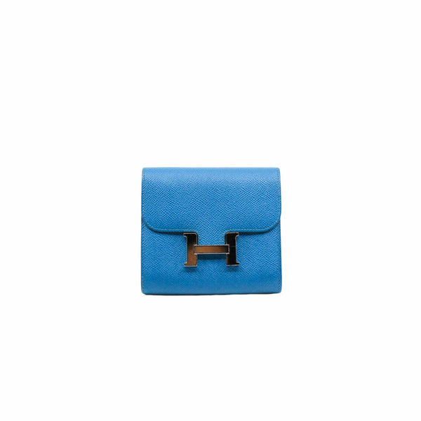 hermes constance compact wallet blue phw