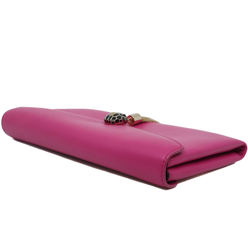 serpenti clutch in leather Rose purple ghw