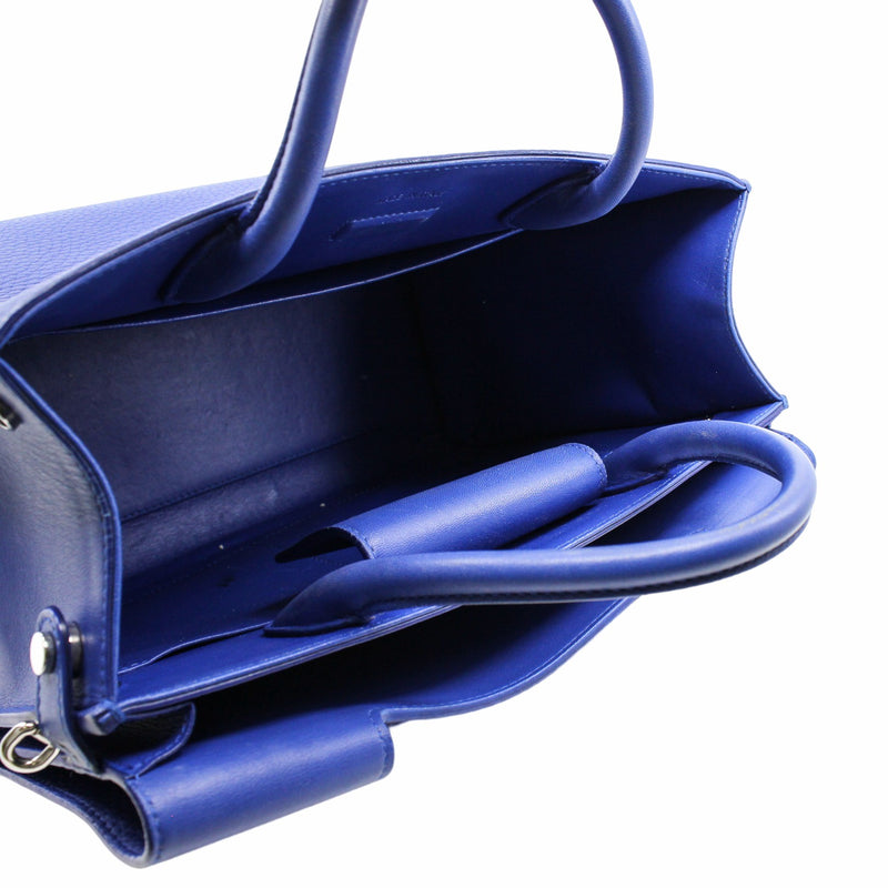 Diorever Handbag Medium Leather  Blue PHW