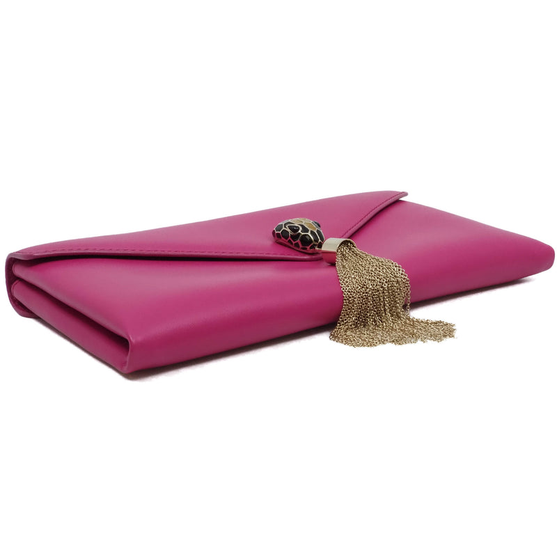 serpenti clutch in leather Rose purple ghw