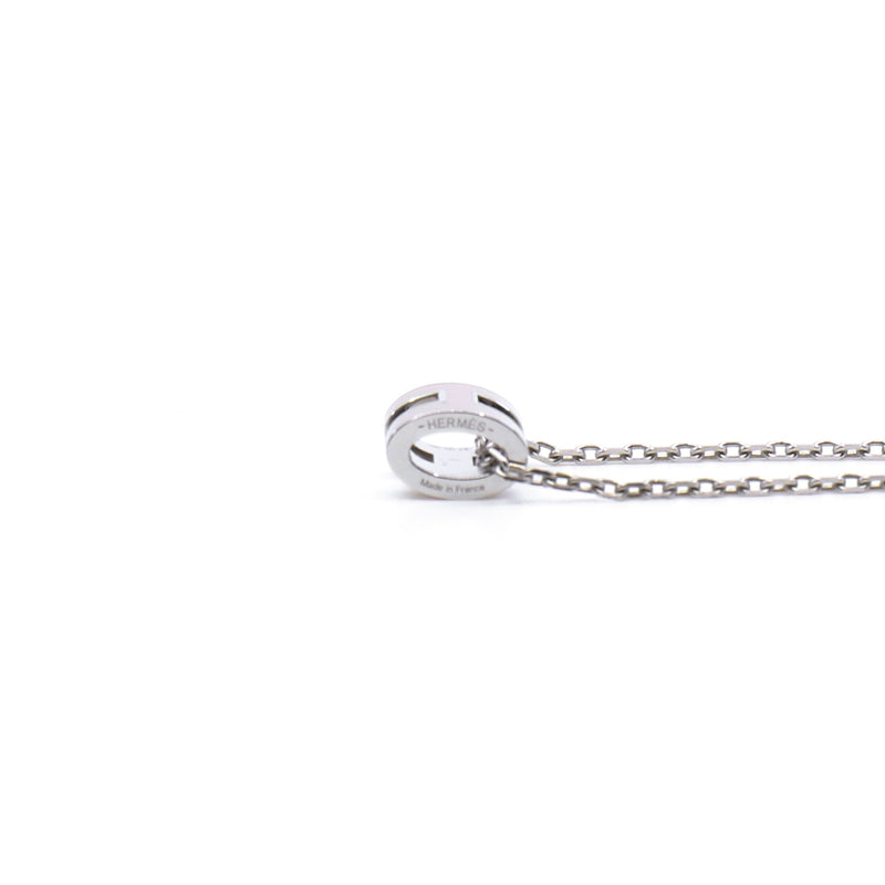 mini pop h necklace grey phw - L'UXE LINK