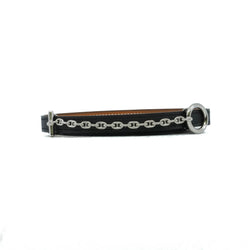 13mm Carrousel belt buckle & Reversible leather strap  in epsom black/gold phw - L'UXE LINK