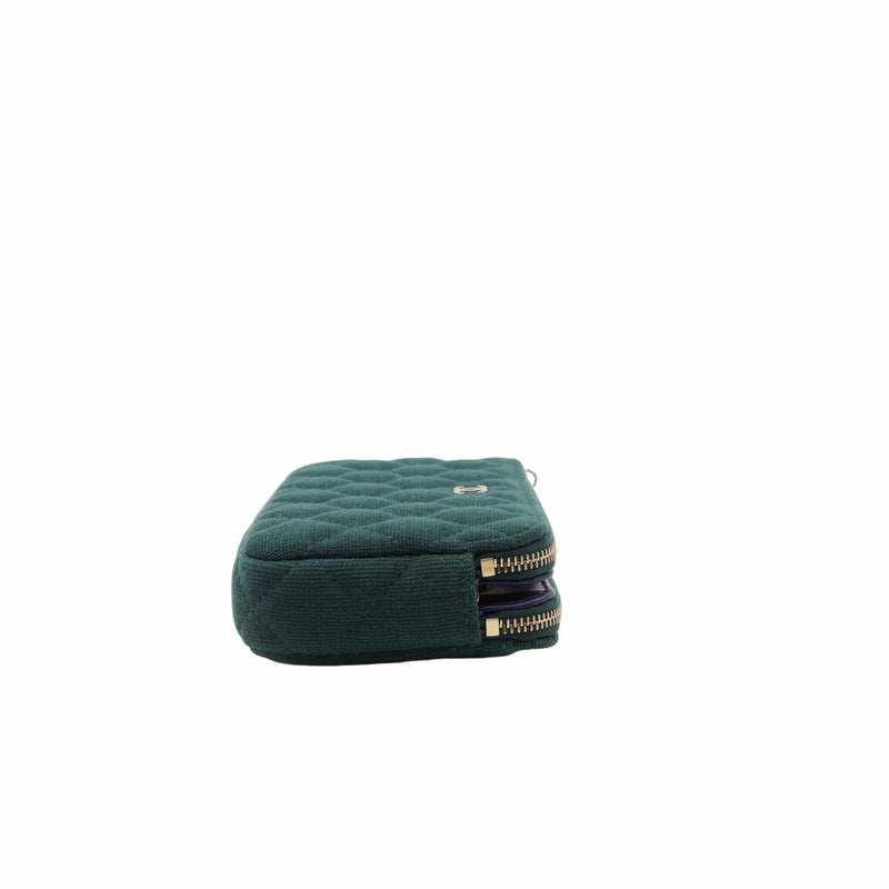 cf zip chain bag mini fabric green  seri28