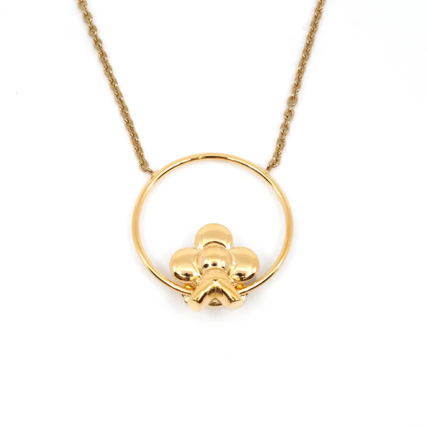 circle vivian pandent necklace in ghw - L'UXE LINK