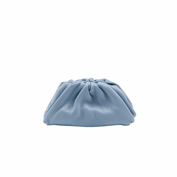 Mini  Pouch leather blue - L'UXE LINK