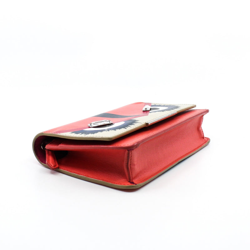 monster  crystal eyes wallet leather orange pink  phw - L'UXE LINK