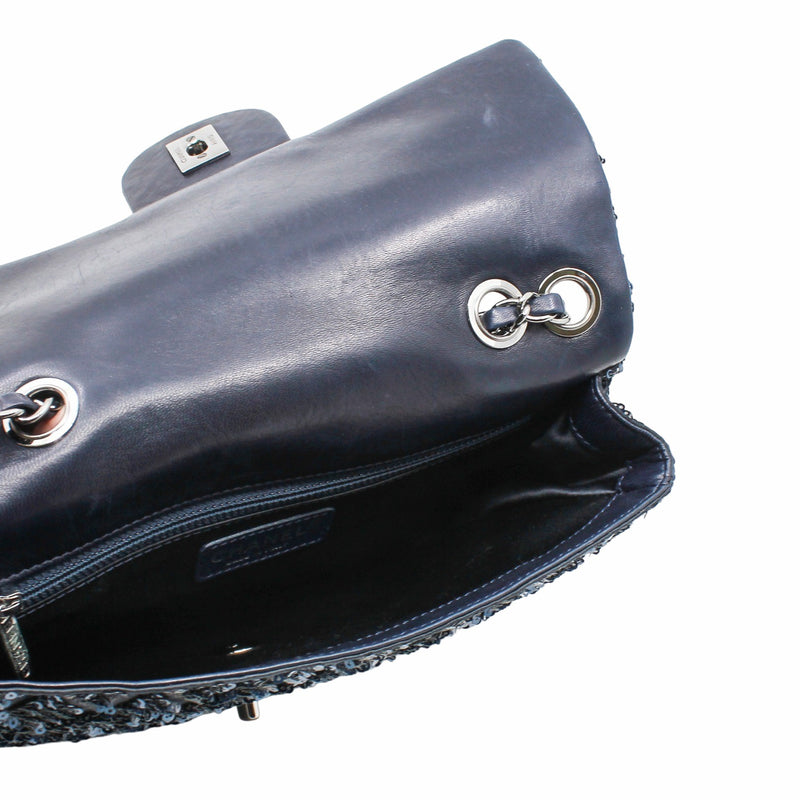 flap glittle  tweed bag in navy phw  seri 17 - L'UXE LINK