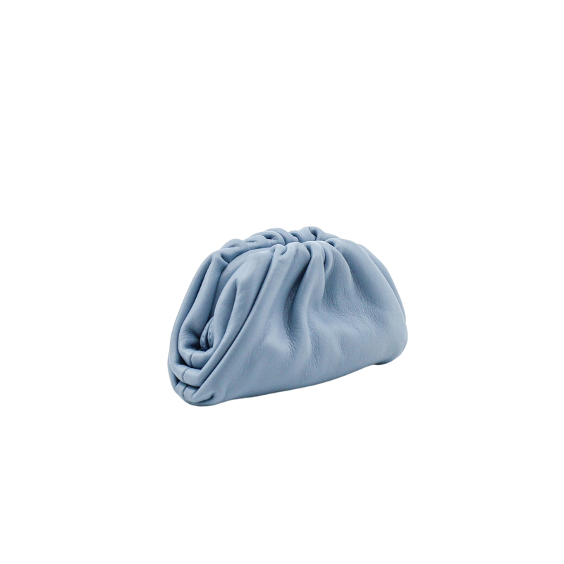 Mini  Pouch leather blue - L'UXE LINK