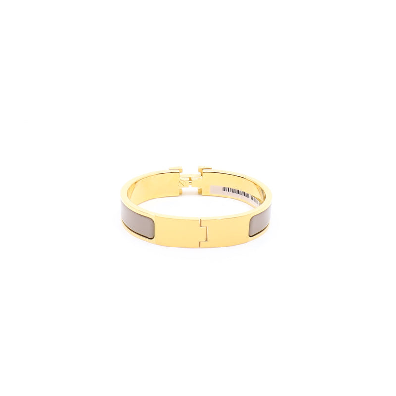 clic h bangle in marron glace pm size ghw
