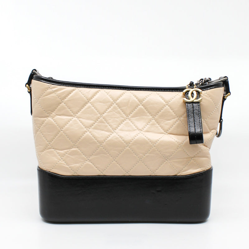 gabrielle mm beige and black ghw - L'UXE LINK
