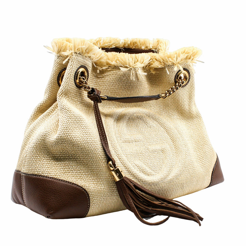 tote gg bag  fabric white ghw - L'UXE LINK