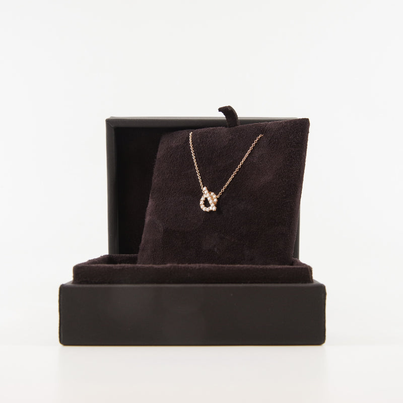 finesse Q 18k rg full diamond necklace - L'UXE LINK