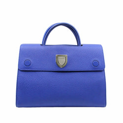 Diorever Handbag Medium Leather  Blue PHW