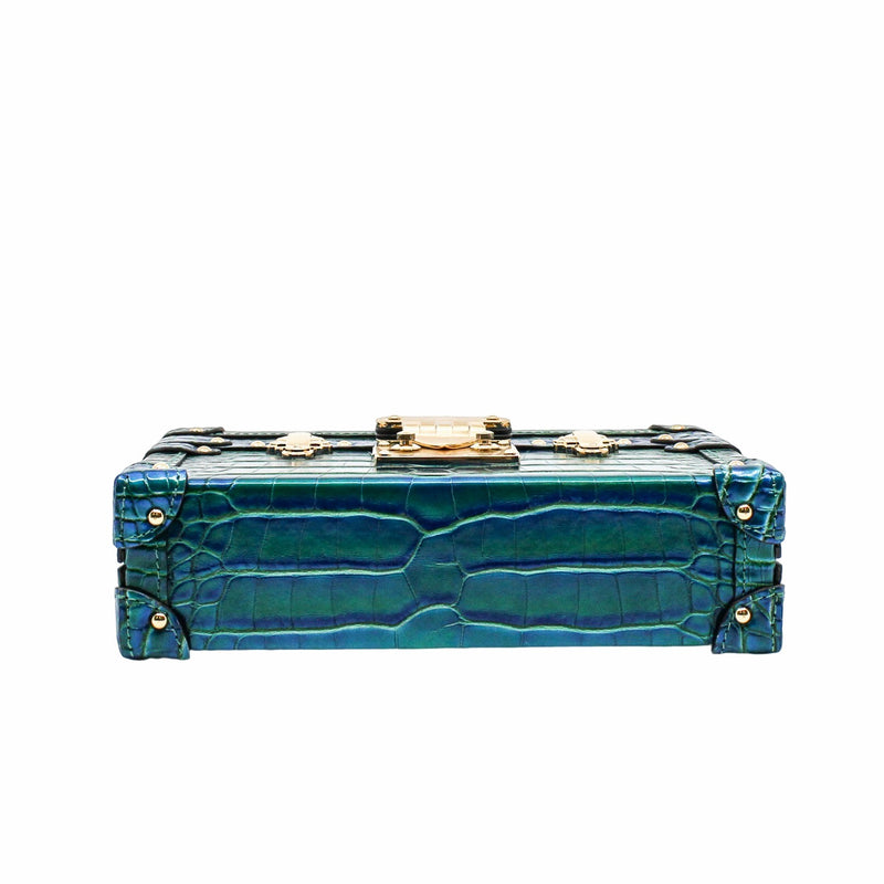 PETITE MALLE gradient lake blue CROCODILE GHW - L'UXE LINK