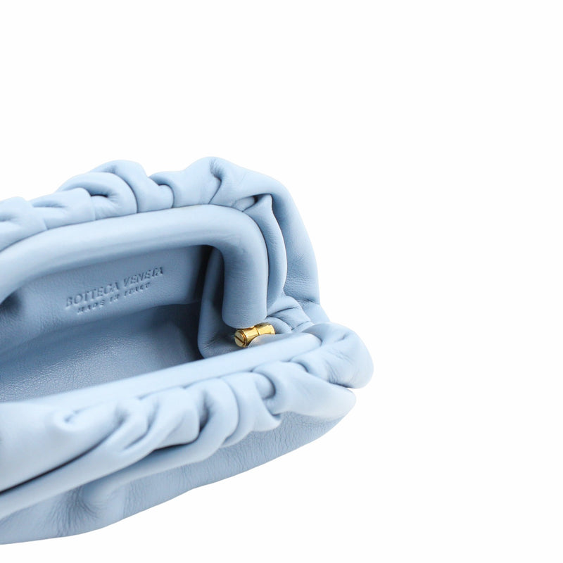 Mini  Pouch leather blue - L'UXE LINK