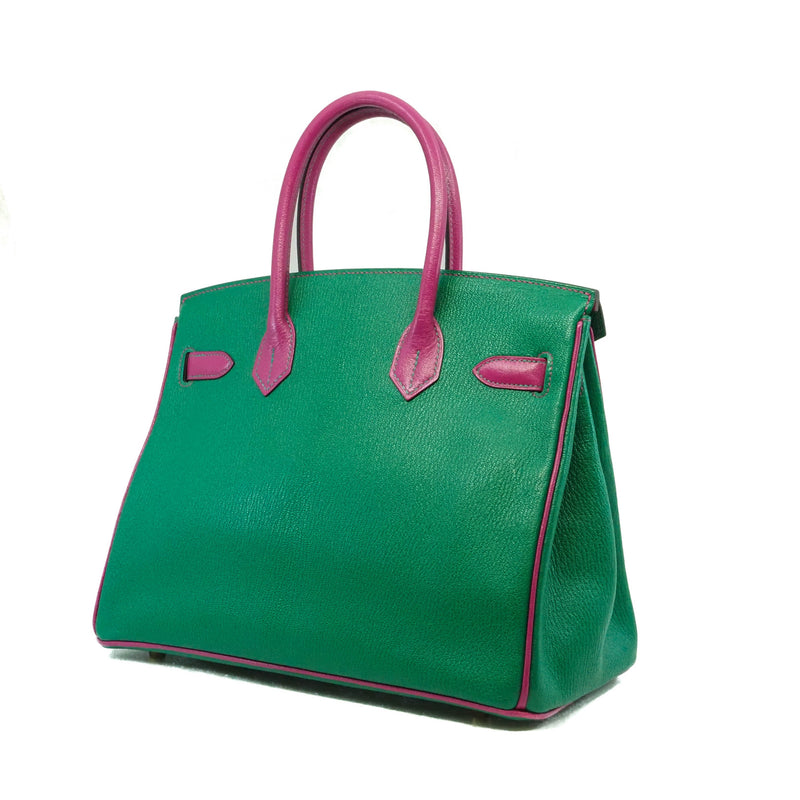birkin 30 in goat green /l3 ghw C stamp - L'UXE LINK