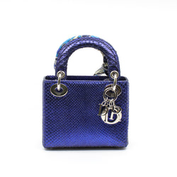 lady dior with chainglittering purple blue snake skin phw