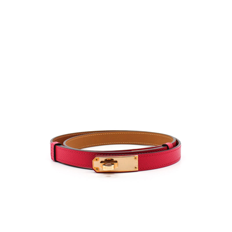 kelly 18 belt  rg buckle in rosepink espom