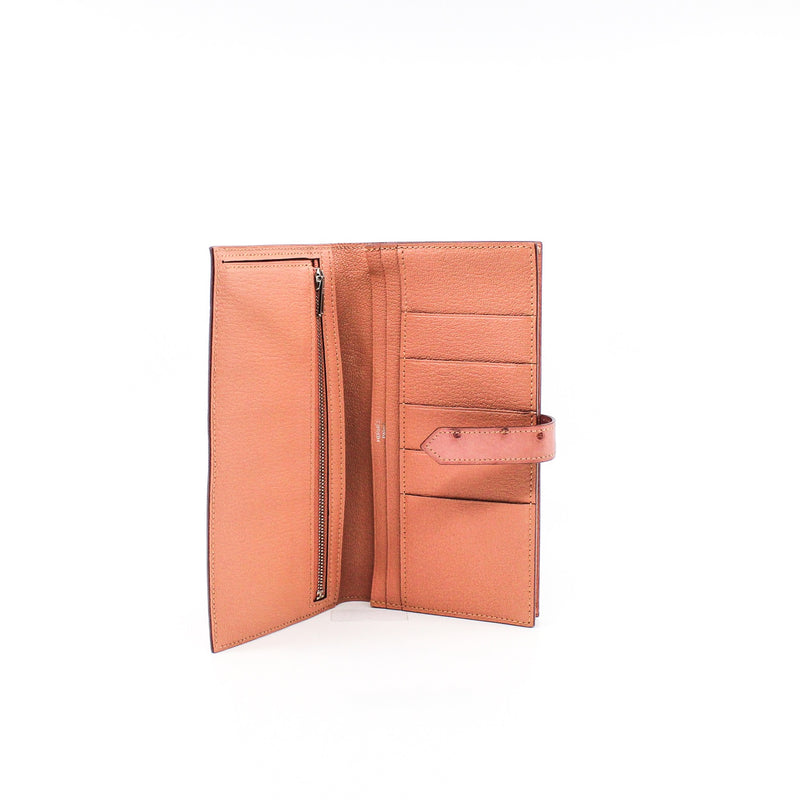 bearn long wallet nude ostrich ghw x stamp - L'UXE LINK