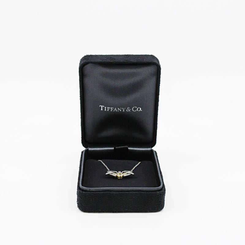 PT18Y OVAL DI.40FVY MD FIREFLY PENDANT NECKLACE - L'UXE LINK