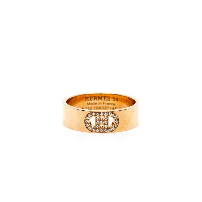 chaine  d'ancre diamond ring in 18k rg 19a18xxxx - L'UXE LINK