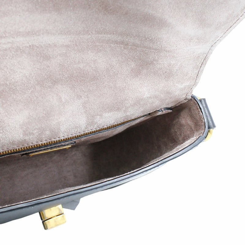 side bag  leather black  ghw - L'UXE LINK