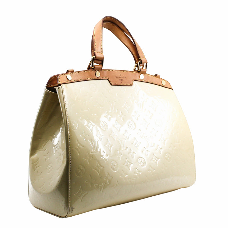 Brea Blanc Corail Monogram Vernis Patent Leather White - L'UXE LINK