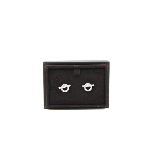 finesse Q 18k wg diamonds earring - L'UXE LINK