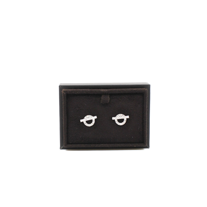 finesse Q 18k wg diamonds earring - L'UXE LINK