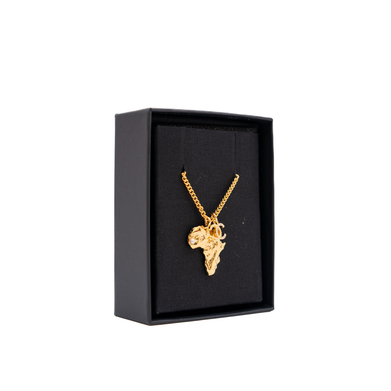 AFRICA map with pearl necklace in ghw - L'UXE LINK