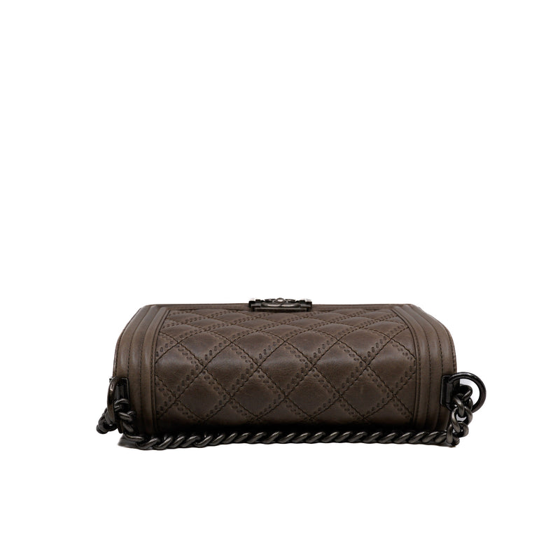 leboy large quilted in calfskin grey/brown aged hw seri 18 - L'UXE LINK