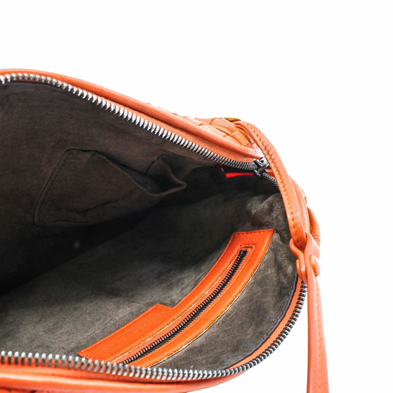 Nodini Crossbody Bag Intrecciato Nappa Small  Leather  orange - L'UXE LINK
