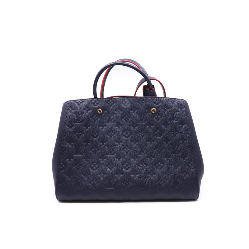 montaigne navy tote gm leather