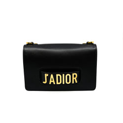medium j'a dior chain bag in leather black ghw - L'UXE LINK