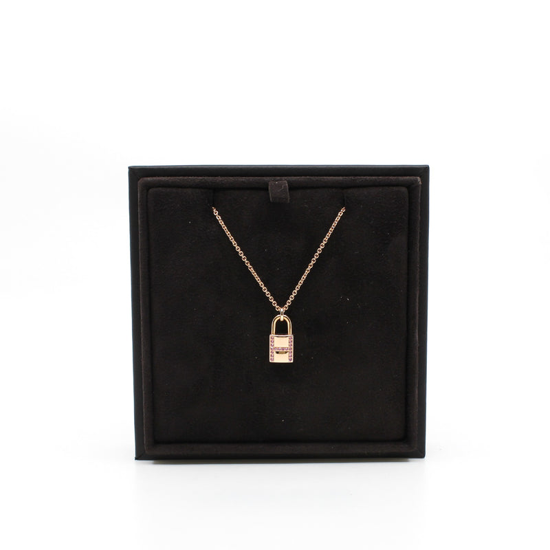 neckalce Amulettes Cadenas lock pink H 18 k lock seri 20